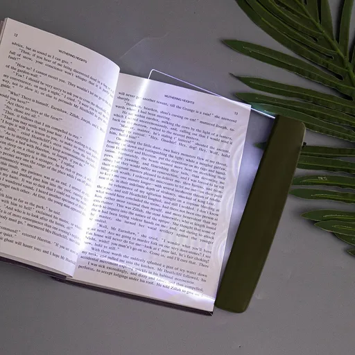 LED Flat Panel Reading Lamp, night vision book light with bookmark style full page illumination for reading in bed, Clear