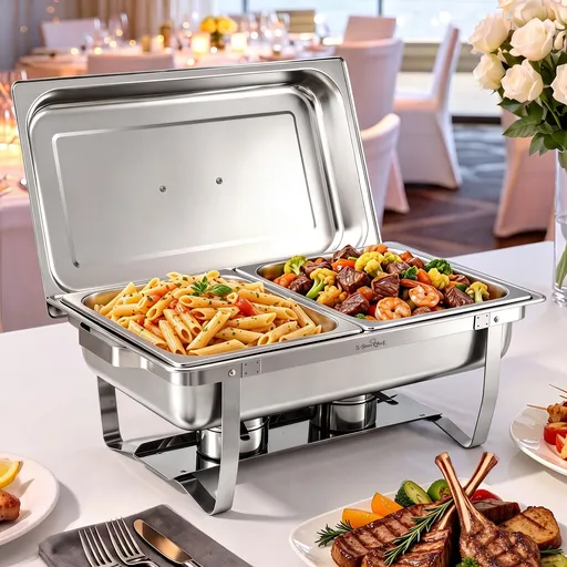 5-Star Chef Chafing Dish 8L 2-Pan Buffet Warmer Food Warmer Catering Server