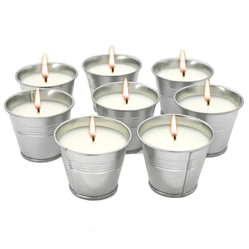 8Pcs/Set Iron Bucket Citronella Candles Scented Candles Smokeless Candle Set