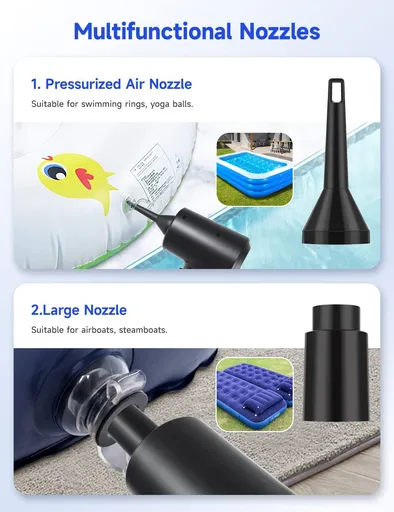 Compressed Air Duster,3-Gear to Electric Air Duster Portable Air Blower with LED Light, Cordless Air Duster Keyboard Charge(Black)