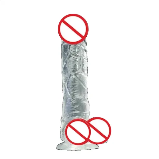 House Of Dasein Realistic Jelly Dildo Deep Throat Training Cock And Balls Dong - Clear - 18Cm