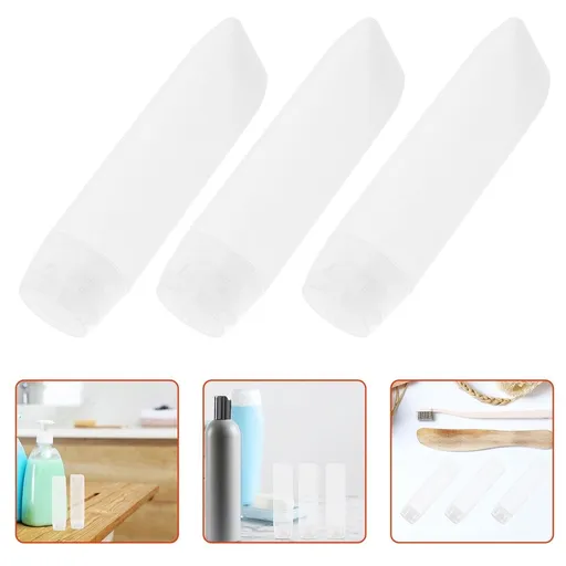 10Pcs White Plastic Refillable Squeeze Tubes Compact Travel Toothpaste Bottles