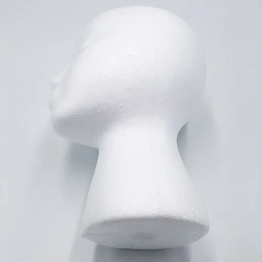 White Foam Mannequin Head Multi-Purpose for Wigs Hats Display 2Pcs