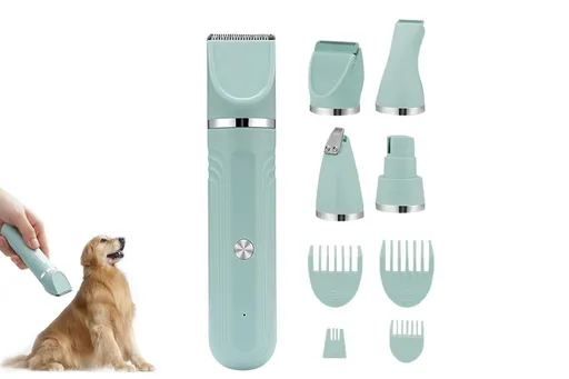 4-in-1 Dog Clipper Dog Grooming Kit with 4 Blade Heads -Green