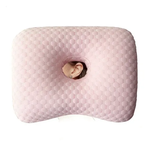 Ear Protection Pillow, Ice Bean Pink For Summer [Vacuum Pack Available]