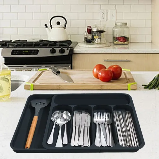 Silverware Drawer Organizer, Expandable Kitchen Drawer Organizer, Adjustable Flatware And Cutlery Holder For Spoons Forks Knives, Multipurpose Kitchen Organizers And Storage Solution