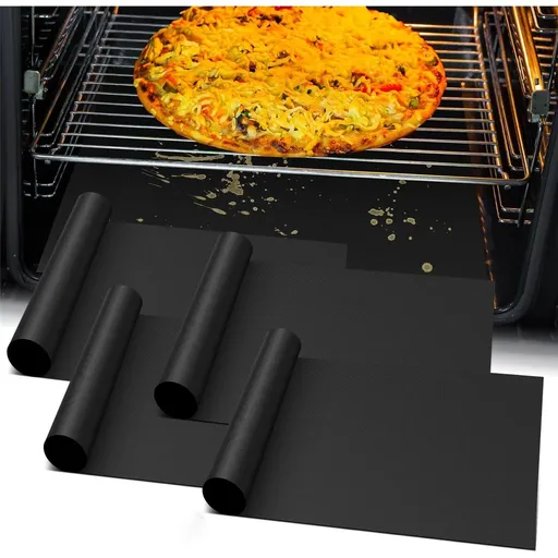 Cooks Non-Stick Oven Protector Mat - 5 Heavy Duty Nonstick Oven Rack Liners to Protect Convection, Electric, Gas, & Microwave Ovens - Heat Resistant Baking Mat（Only cushion）