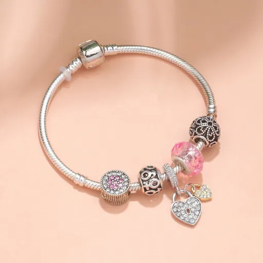 Rose Gold Petal Zircon Bracelet(18cm)