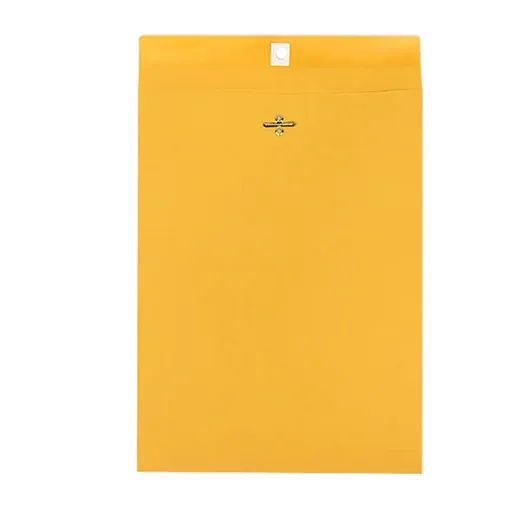 Yellow Kraft Paper Envelope 120gsm Metal Clasp Mailing Documents Office Use - 33x25.4x0.08cm