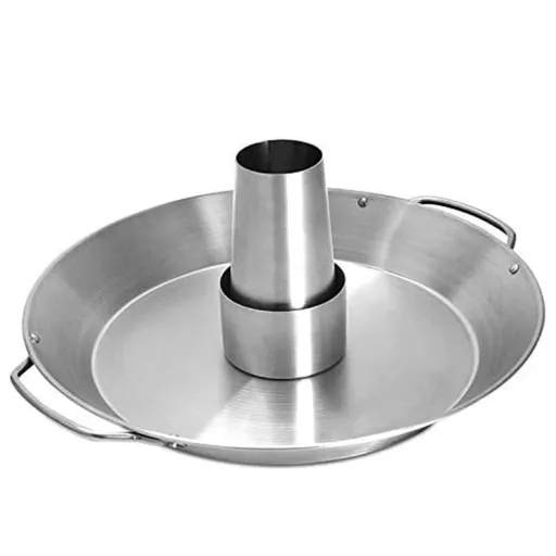 Beer Can Chicken Holder, 12 Inch Stainless Steel Grill, BBQ Roaster Cooker Stand Vertical Grilling Accessories Rack for Vegetables Basket Large Size Round Pan
