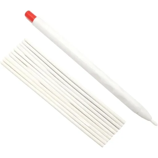 Tailors Chalk, Flatiron Heat Erasable Fabric Markers for Sewing - Fabric Chalk and Markers for Quilting, Clothing Chalks Marking Pens with 10 Refills (White with 10 Refills)