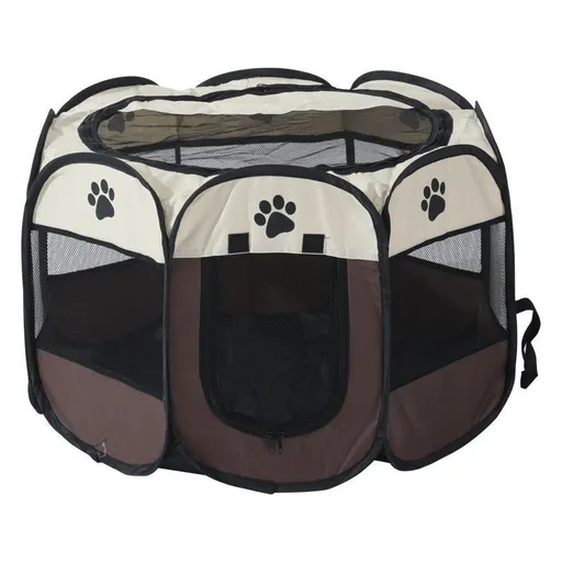 Portable Pet Playpen with Oxford Cloth, Foldable Octagon Dog & Cat Tent, Indoor & Outdoor Use size 74*74*43cm