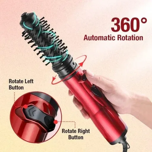 3 in 1 Hot Air Styler,3-in-1 Hot Air Styler and 360 Rotating Hair Dryer,3Gear Temperature Electric Negative Ion Hair Styler Brush