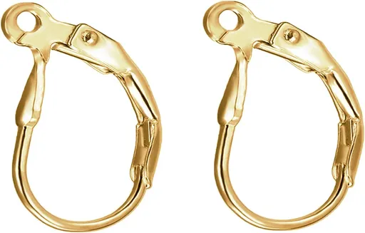 14k Gold Filled Leverback Earring Hooks 4pcs French Ear Wire Lever Back Earwire for Jewelry Making Crafting