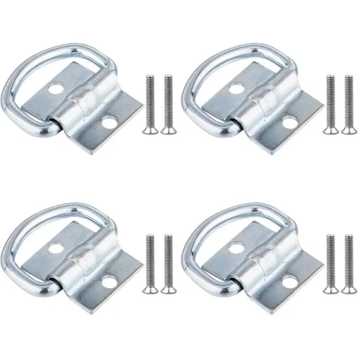 4 pcs Tie Down Rings, D-Ring Trailer Tarpaulin Tie Downs With Screws For Boats, Trucks, Vans And Homes