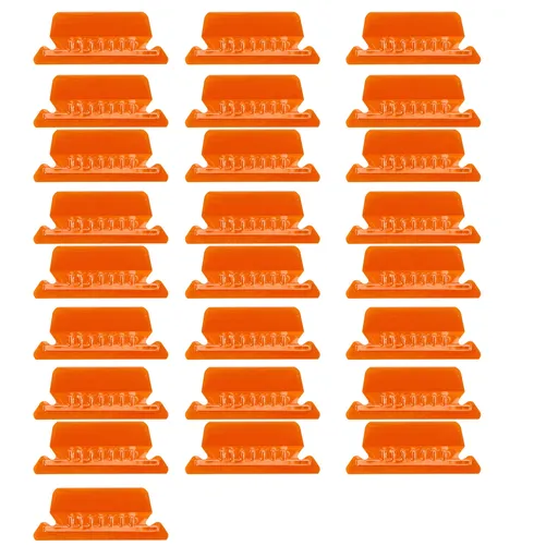25 Pack Hanging File Folder Tabs, Clear Plastic Label Tabs and Inserts for Filing Cabinets and Office Organization, Orange, 3 in