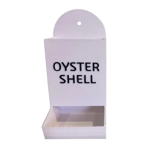 Automatic Chicken Oyster Shell & Grit Feeder - Metal Hanging Poultry Feeder Trough for Hens, No-Waste Design Chicken Coop Accessories, Dual Nutrient Dispenser