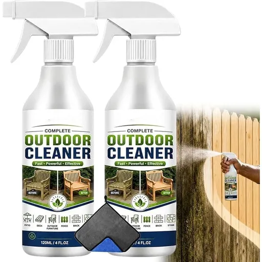 Outdoor Surface Cleaner Spray, Multi-Surface Outdoor Cleaning Spray | Fast Acting Stain Remover for Patio, Deck, Outdoor Furniture, Fence, Brick and Stone