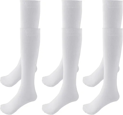 3 Pairs School Uniform Cotton Knee High Socks Athletic Sports Soccer Socks Tube Sock for Girls and Boys