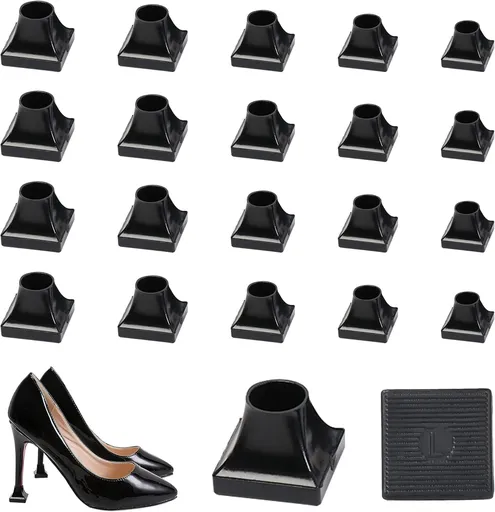 High Heel Protectors- Stoppers Repair Caps Covers for Walking on Grass and Uneven Road Cover Cups Perfect Wedding Outdoor Events (Square-black-10 Pairs) Square-black-10 Pairs -