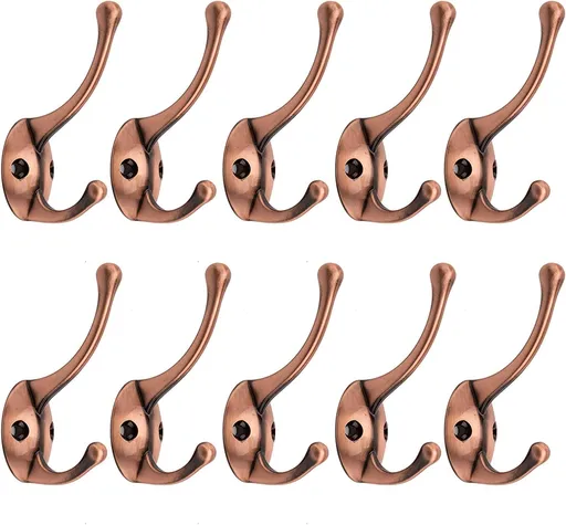 Bathroom Coat Hooks, Decorative Hanger Rack for Hanging Towel,Jacket,Handbag,Scarf,Keys,Solid Wall Mounted Home Kitchen Garage Closet Storage & Organization Hardware Accessories 10PC (Copper)