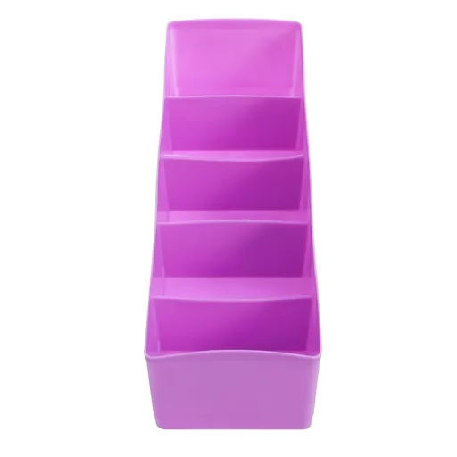 Purple Plastic Socks and Underwear Organizer with Five Grids for Storage