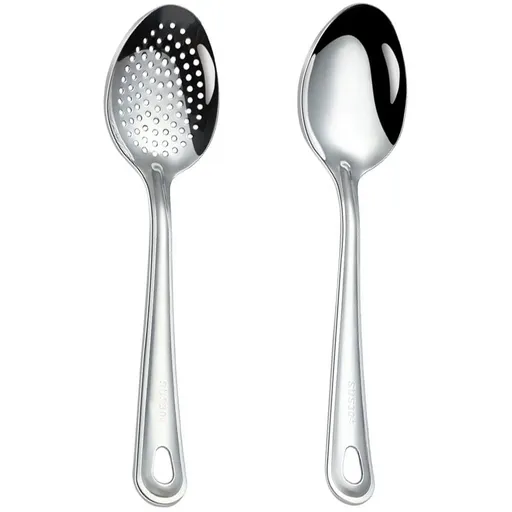 Stainless Steel Serving Spoons Ergonomic Handles 25cm Silver 2 Pack