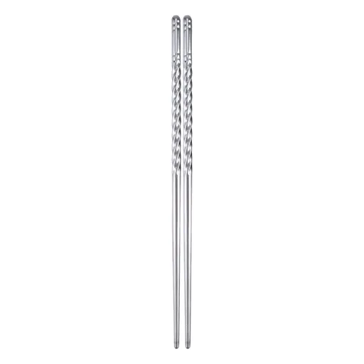 2 Pairs Chinese Fashion Anti skip Stainless Steel Chopsticks Chop Sticks Silver