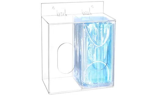 Clear Acrylic Mask and Glove Organizer – Dual Compartment Dispenser for Office, Clinic & Home Use