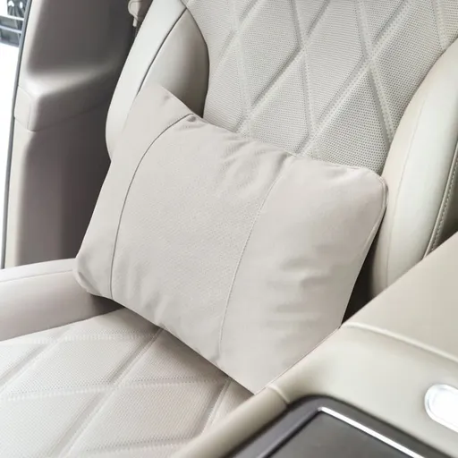 Car Neck Pillow Suede Perforated Universal Perforated creamy-white waist support biological Velvet