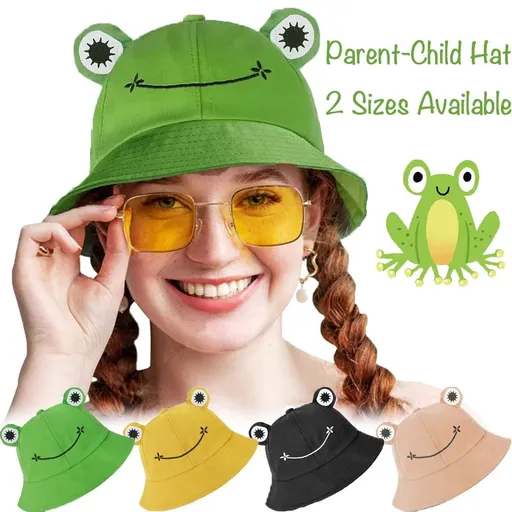Frog Bucket Hat for Women/Men, Foldable Lightweight Sun Hat for Summer Spring, Wide Brim Frog Hat for Adult, Teen, Kids