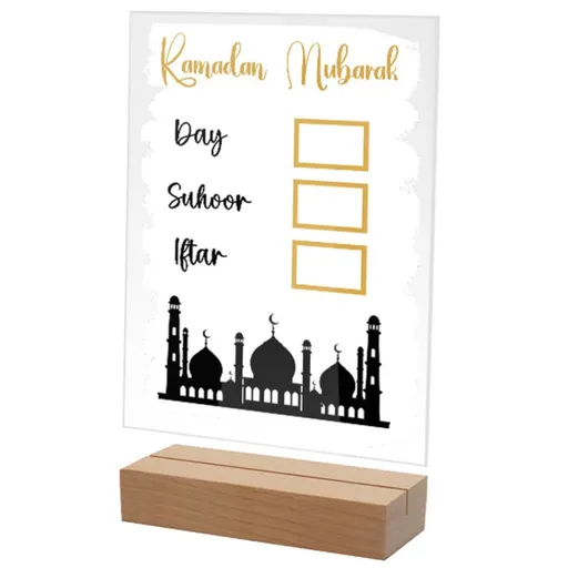 Acrylic Table Eid Decorations Eid Mubarak Sign Ramadan Kareem Sign Souvenir Gift Ornament Eid Mubarak Table Decor Accessories