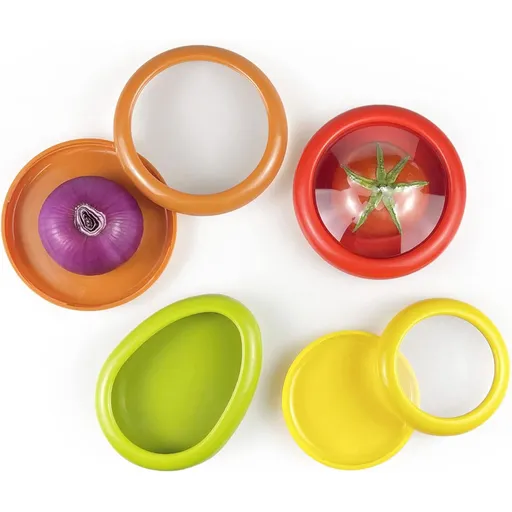 Reusable Fruit and Vegetable Storage Containers, Airtight Food Keepers for Avocado, Tomato, Lemon, Onion and Leftovers
