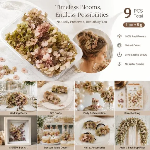 Agate Blue Preserved Hydrangea Gradient DIY Wedding Floral Bulk Pack 9 Boxes