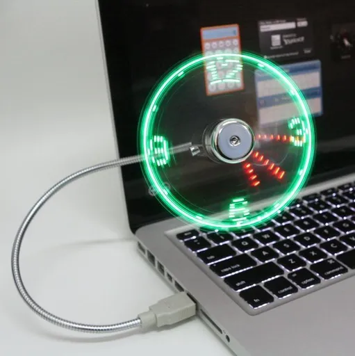 USB Clock Fan with Real Time Display Function,Stocking Stuffers for Men Christmas Gadgets,Clock Fan with Real Time Clock LED