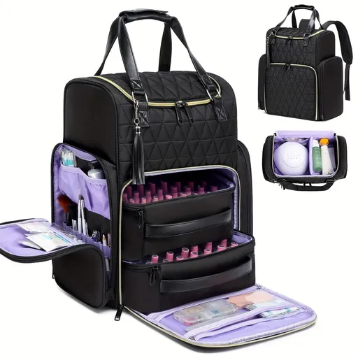 Nail Art Tool Storage Backpack: Removable Compartments, High-Capacity Categorized Storage, Multiple Carrying Methods, Ideal for Home, Travel & Mobile Services