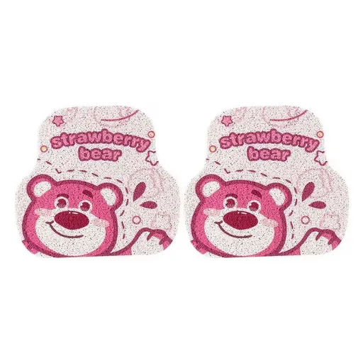 Cartoon Bear Car Floor Mats PVC Universal Non Slip Waving pink bear back 2