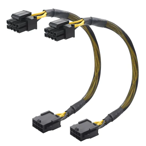 2-Pack 8 Pin EPS CPU Extension Cable - 10 Inches, 8-Pin ATX/CPU Power Cable Male to Female
