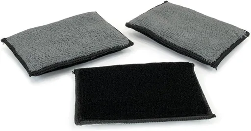 3PCS 5"×3" Car Interior Scrubbing Sponges, Microfiber Car Wash Sponges, Auto Detailing Scrub Pads, Interior Cleaning Sponges for Car Leather, Plastic, Vinyl, Upholstery (Gray Black)