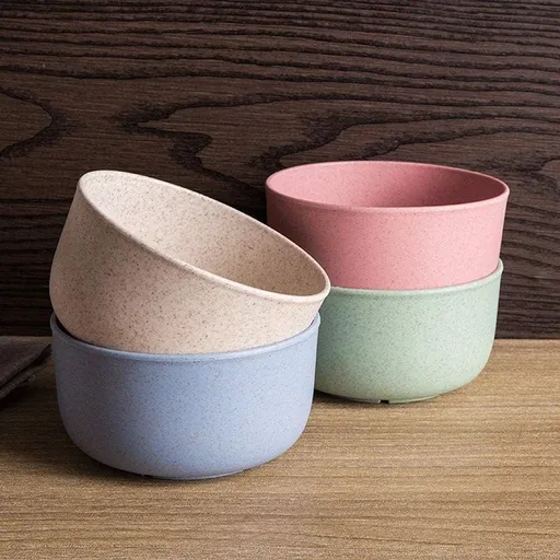 Organic Unbreakable Cereal Bowls 4 Pack, Eco Snack Lightweight Bowls for Kids Toddle Adults