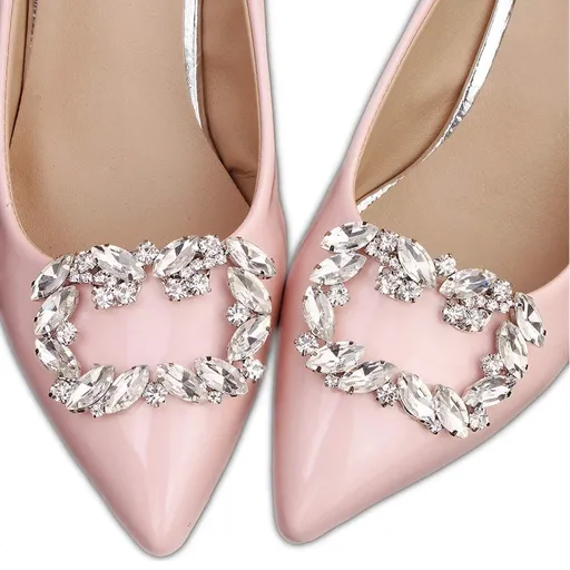 1 Pair Fashion Women Decorative Shoe Clips Rhinestone Decoration Charms Bridal Wedding Shoes Buckle Accessories