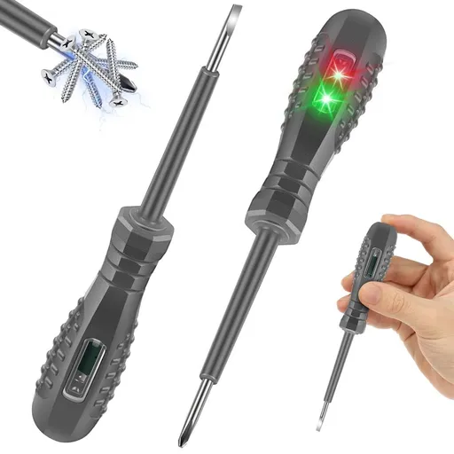2Pcs 2 in 1 Voltage Tester Screwdriver Set Non Contact/Contact High Torque Electric Voltage Detector Pen Magnetic Slotted Cross Screwdriver Circuit Detector for Electrician