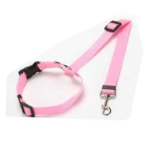 Li hang Pet Car Seat Belt Dog Harness Safety Rope Pink