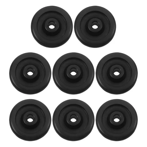 8Pcs Exercise Equipment Caster Wheels Black Durable Plastic Gym Rollers