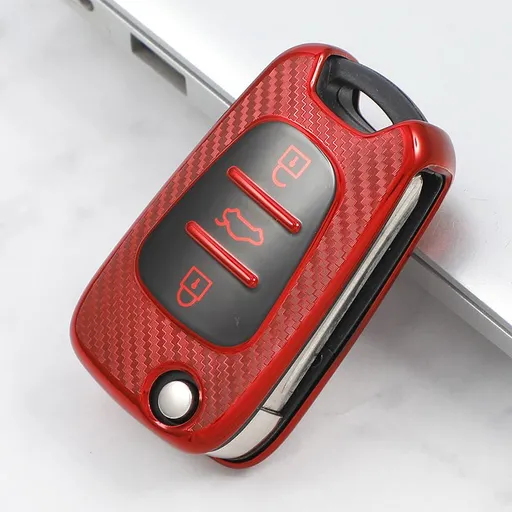Morning and Evening Hyundai Key Case TPU Type C- vitality Red