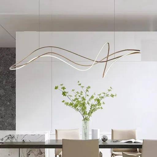 BAMDECOR A203 1.6m Modern Minimalist pendant lights for home decoration ceiling pendant light (Gold)