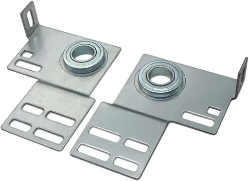 End Bearing Plates Brackets, Garage Door Parts Torsion Spring Residential Bracket with Bearings 3 3/8 Inch, for 2" Track Wood or Steel Doors (Pair)