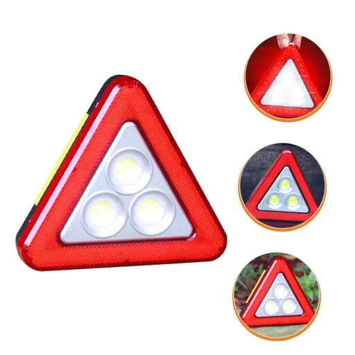 Safety Reflective Triangles Warning Sign Glare Plastic Warning Frame Roadside Reflective Triangles Solar energy version