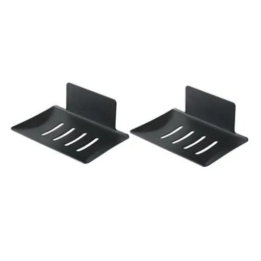 2 pack Soap Holder for Shower with Carbon steel+baked paint ,Rustproof Soap Saver Sponge Holder for Bathroom,Tub,Kitchen Sink (Black)