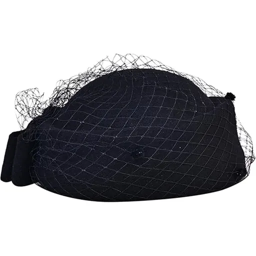 Berets Hat with Veil Premium Beret Church Hat for Women Solid Artist Hat, Veil Church Hat for Cocktail Evening Party
